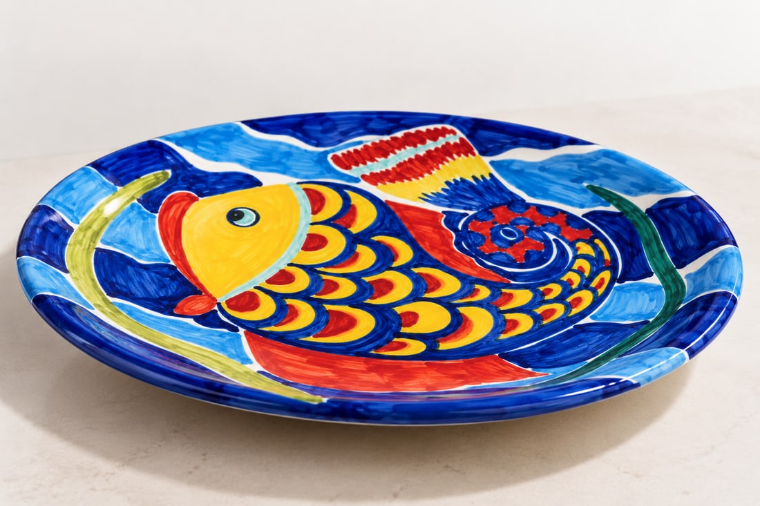 Bellini Fine Hand-Painted Italian Ceramic Fish Platter - 3