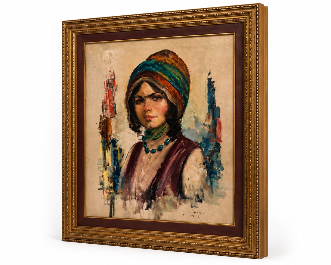 Mid-Century Modern Portrait of a Woman, Signed S. Sperry - 4