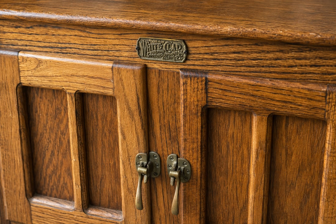 Antique White Clad Oak Ice Box Sideboard - 3