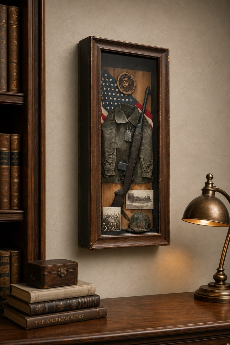 World War II US Marine Corps Framed Memorabilia Shadow Box - 2