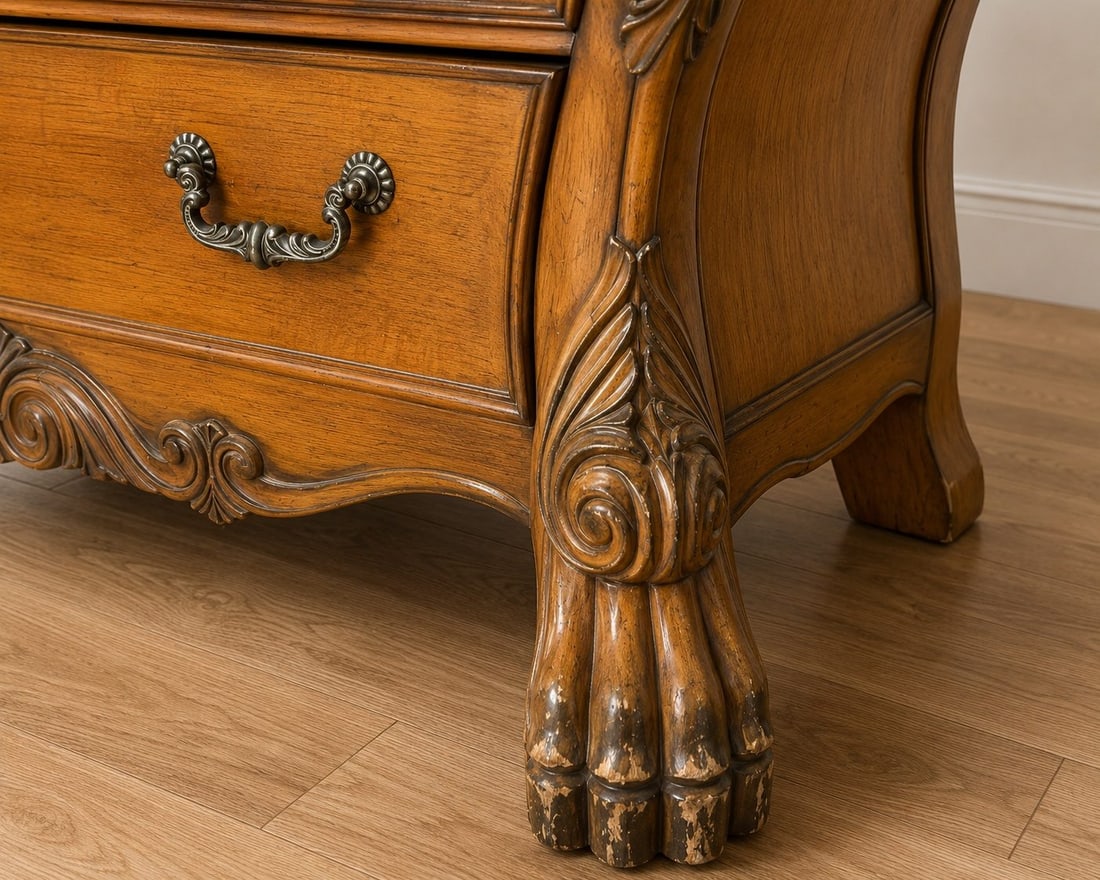 Michael Amini Signature Series Ornate Carved Wood Two-Drawer Chest - 3