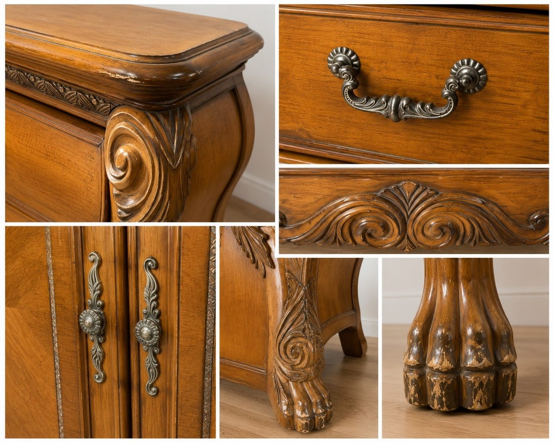 Michael Amini Signature Series Ornate Carved Wood Two-Drawer Chest - 4