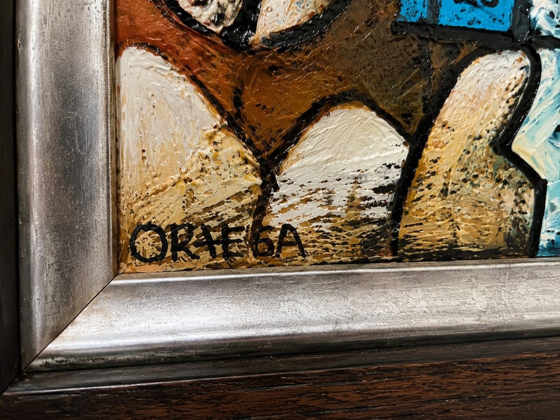 Mid-Century Modern Abstract Painting Signed "Ortega" - 3