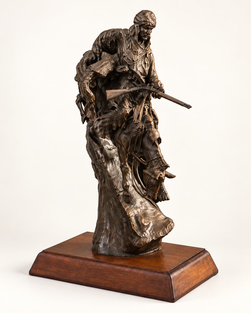 “The Mountain Man" Bronze Sculpture, Franklin Mint, 1988 - 2