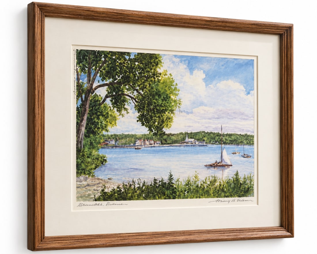 Mairey H. Wheeler, "Shrewsbury Summer" Framed Watercolor Painting - 2