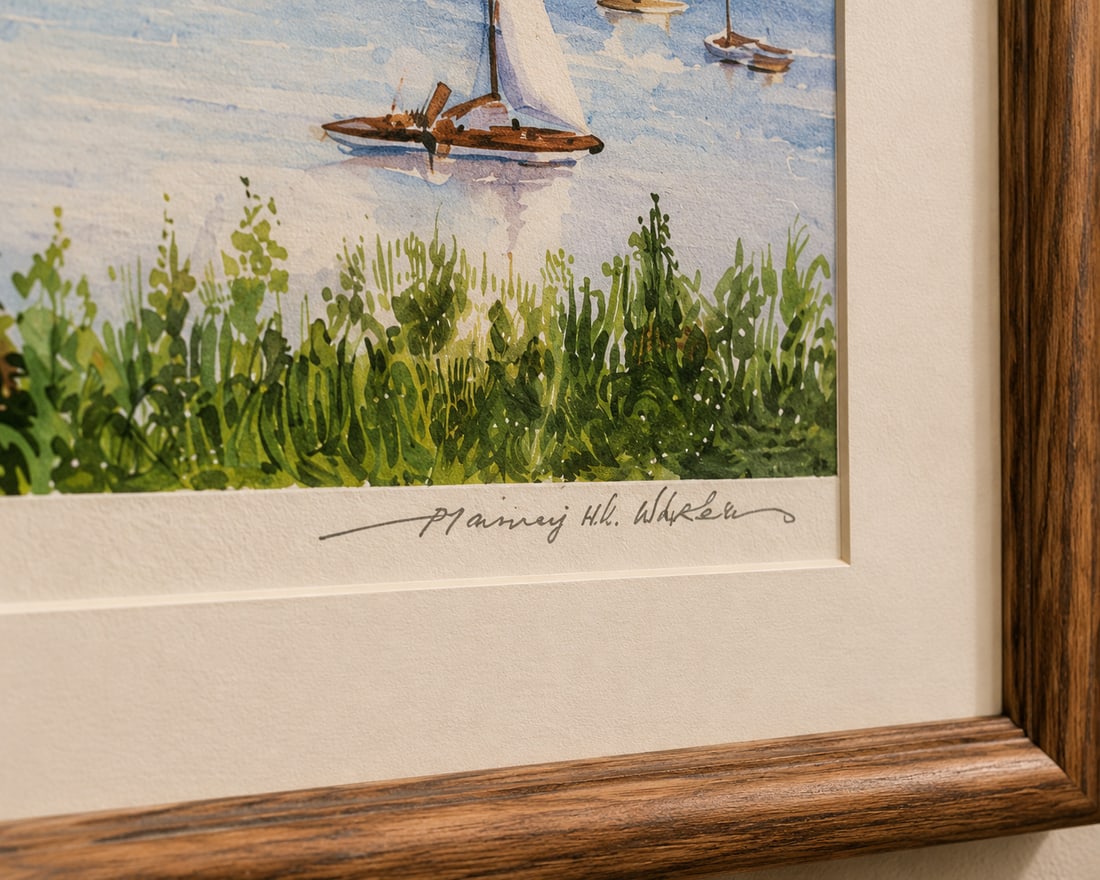 Mairey H. Wheeler, "Shrewsbury Summer" Framed Watercolor Painting - 4