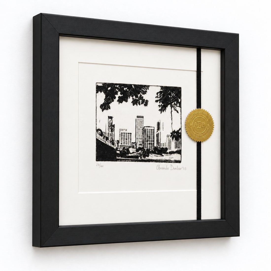 Amanda Dunbar Signed & Numbered Framed Etching, "Toledo" - 3