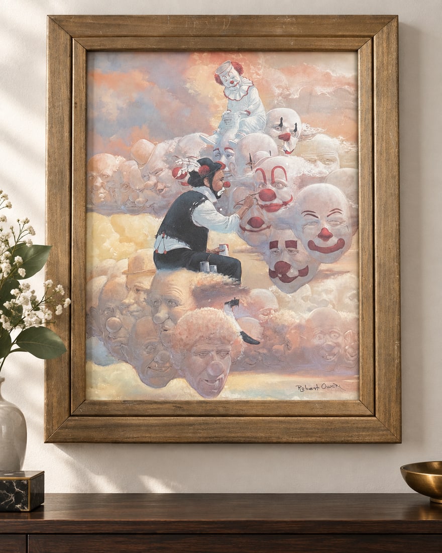 Robert Owen, "The Mask Maker" Oil Painting, Clown Art (1 of 4)