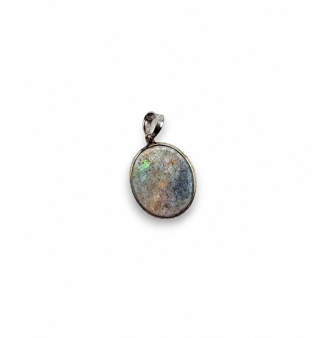 White gold Australian opal pendant (1 of 2)