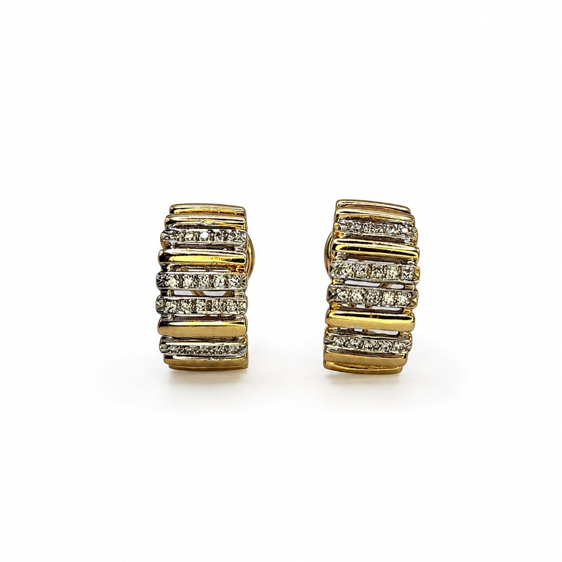 Yellow gold diamond earrings (1 of 2)
