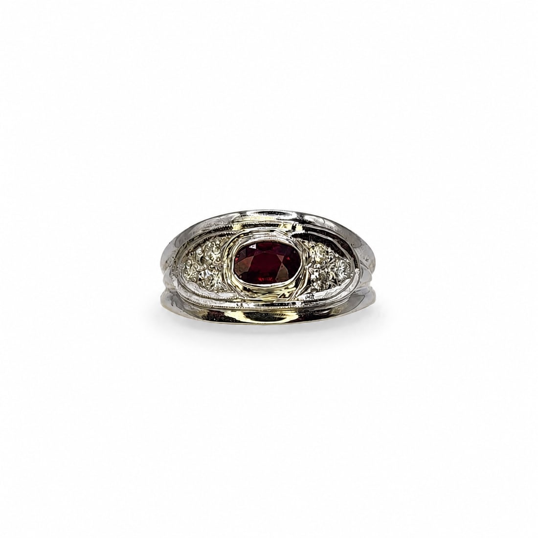White gold ruby diamond ring (1 of 4)