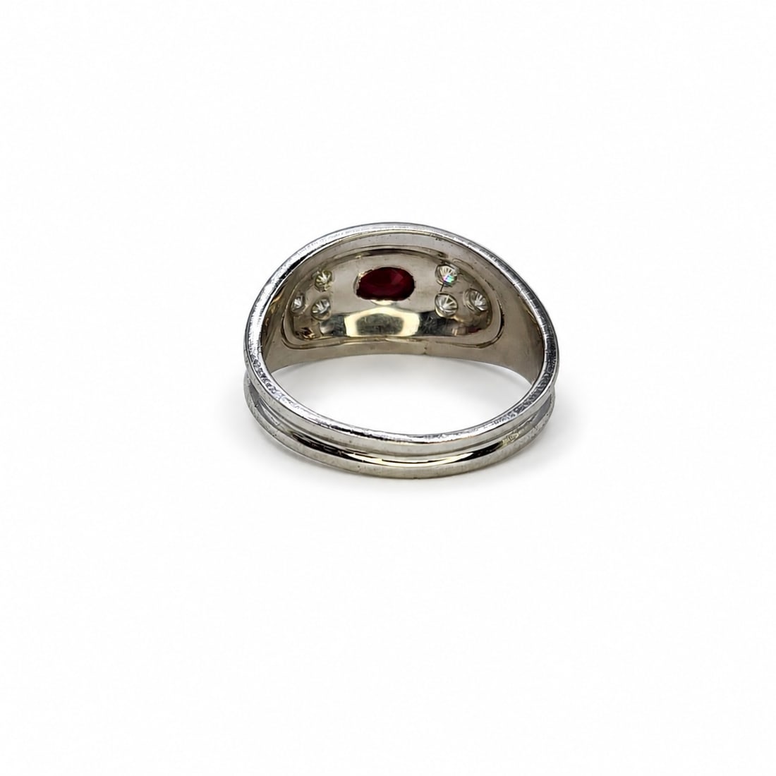 White gold ruby diamond ring - 3