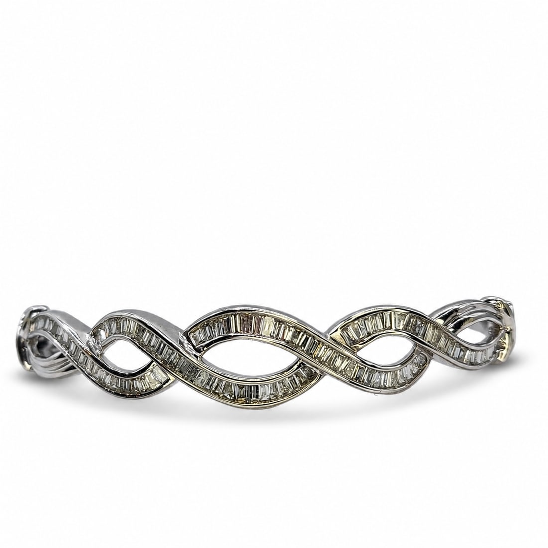 White gold diamond bangle bracelt (1 of 3)