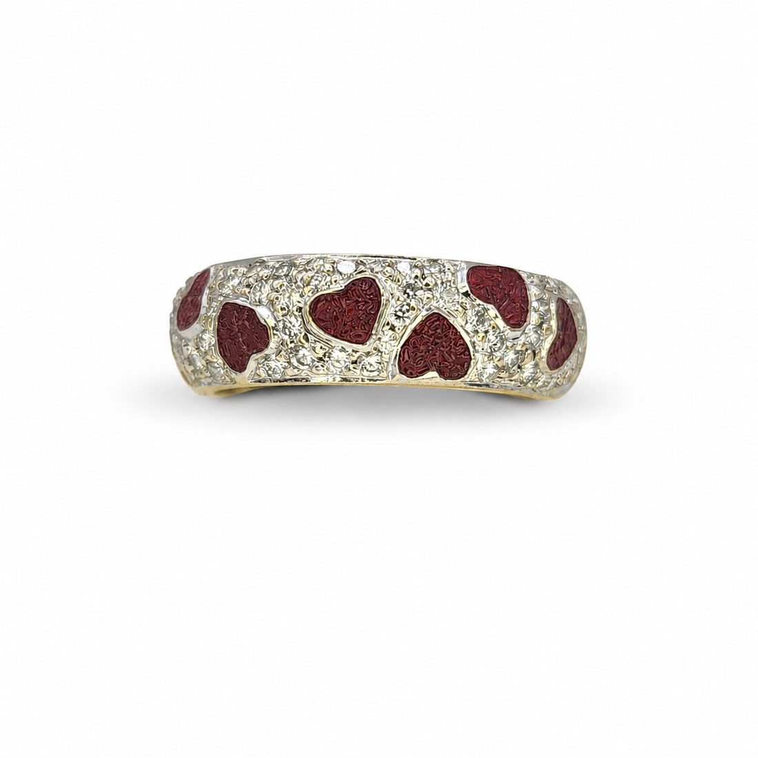 White gold diamond and enamel ring- Signed Hidalgo