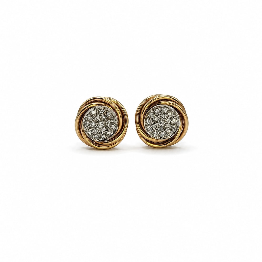 Yellow gold diamond earrings (1 of 3)