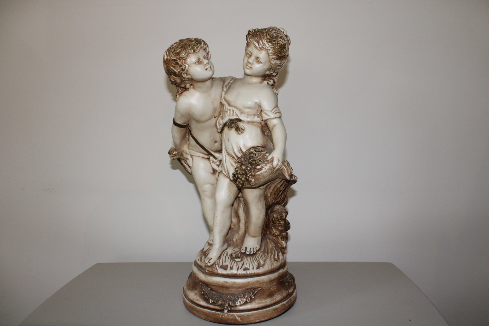 Vintage Marwal Cherub statue of a boy and girl. (1 of 9)