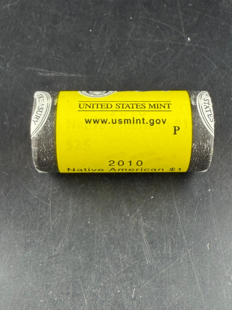 One Roll of 2010 P Native American Dollars $25 Face Value: One Roll of 2010 P Native American Dollars $25 Face Value