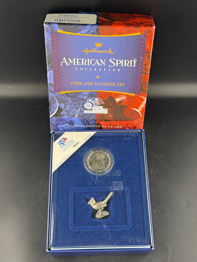 Hallmark American Spirit Collection Coin/Figurine Set Indiana: Hallmark American Spirit Collection Coin/Figurine Set Indiana