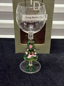 Decorative hand blown wine glass LF 322