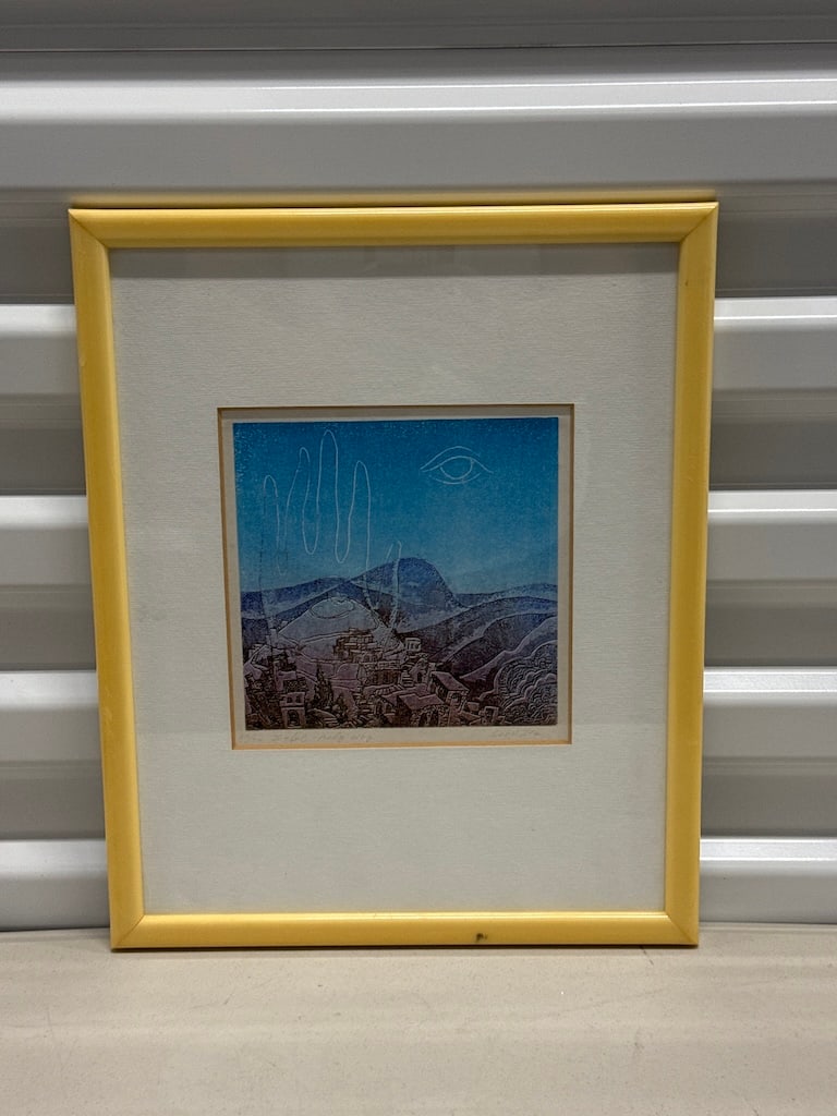 Leon Azoulay Signed Limited Edition Mystical Judaica Etching "Zefat - Holy City" (1 of 3)