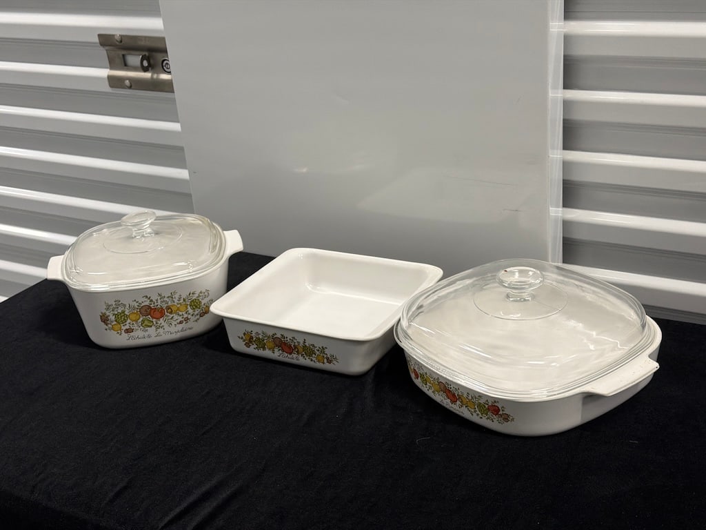 Vintage Corning Ware Spice O’ Life Casserole & Baking Dish Lot w/ Glass Lids – 3 Pieces DC_244 (1 of 10)