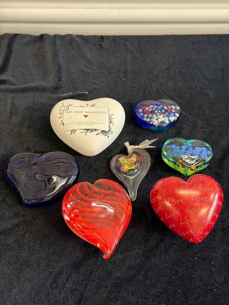 Assorted Decorative Heart Paperweights (1 of 6)