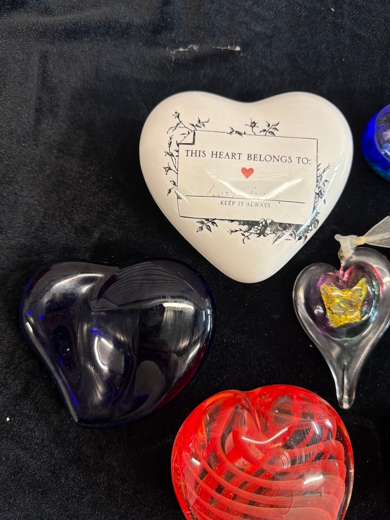 Assorted Decorative Heart Paperweights - 2