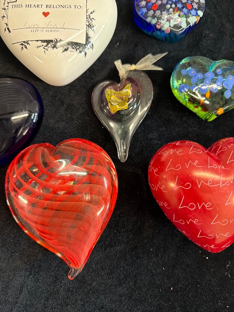 Assorted Decorative Heart Paperweights - 3
