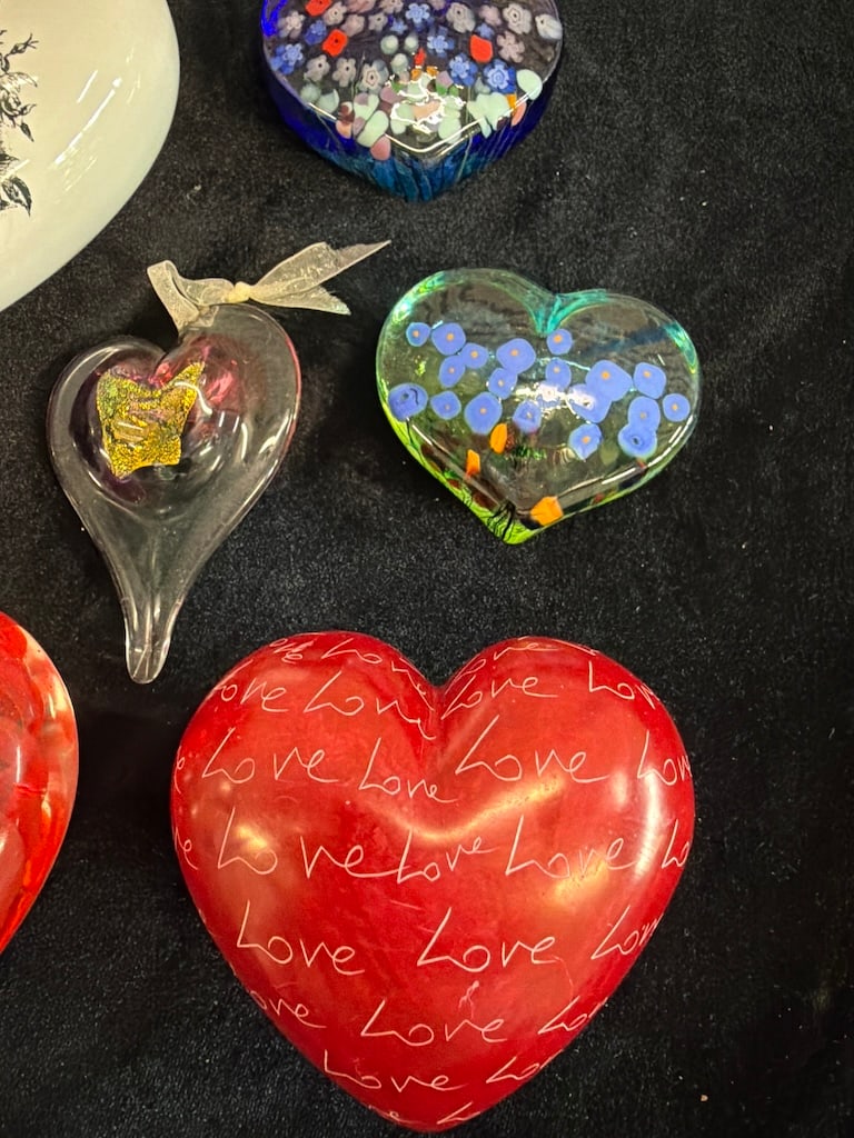 Assorted Decorative Heart Paperweights - 4