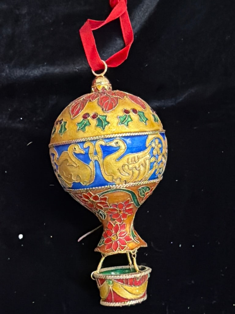 Vintage Cloisonné Hot Air Balloon Ornament (1 of 4)