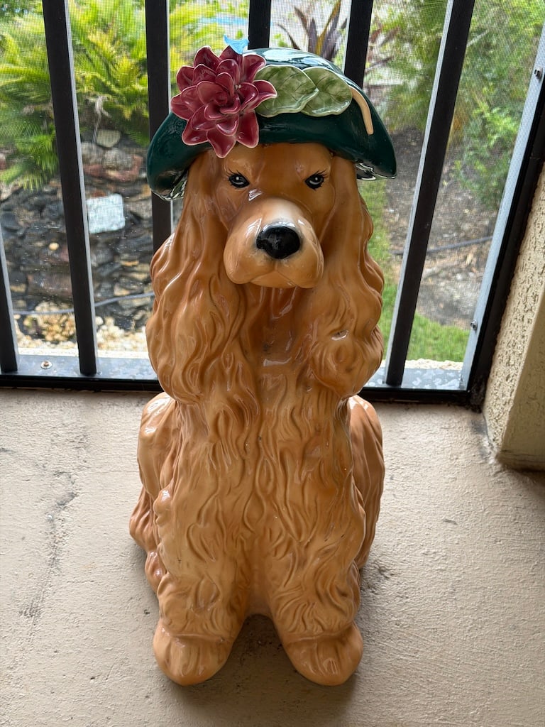 Fitz and Floyd Limited Edition AP Ceramic Poodle with Floral Hat, 980/1500 (1 of 8)