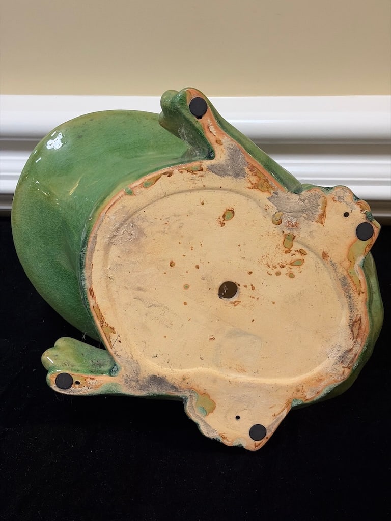 Vintage Green Frog Planter - 5