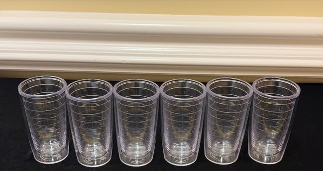 Set of 6 Tervis Clear Plastic Drinking Tumblers (1 of 2)