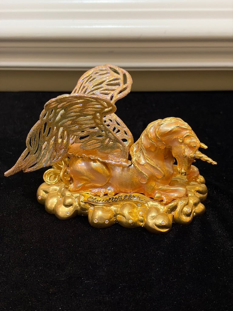 Vintage Kirk’s Folly “Cloudwalker” Jeweled Winged Unicorn Fantasy Trinket Box (1 of 5)