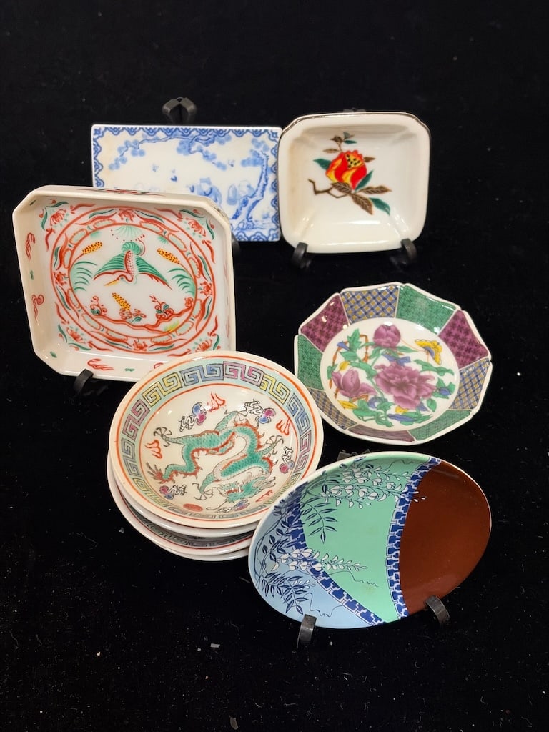 Collection of 1982 Japanese Fine Porcelain Miniature Dishes – Kutani, Nabeshima, Hirado & More (1 of 5)
