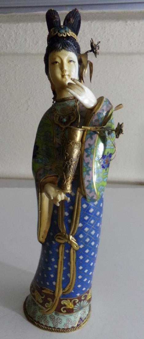 Oriental CloisonnÃ© Lady with Ornate Gold and Turquoise (1 of 4)