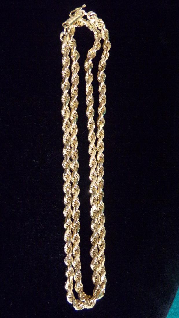 14K Yellow Gold Rope Chain; 22", 28.8 Grams. Auction (1 of 6)