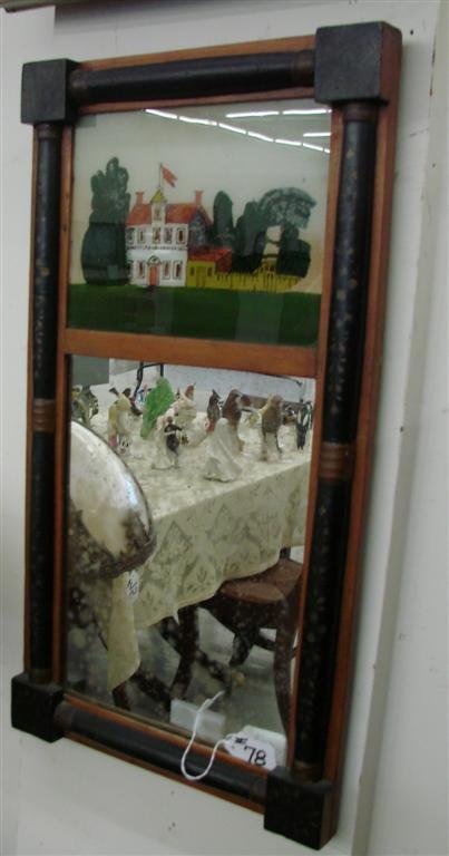 19th Century Reverse Painted Bracket Mirror. 22.25 : 19th Century Reverse Painted Ogee Mirror. 22.25 x 12". Auction Estimate: $100-200.