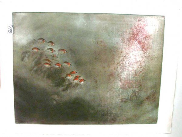 Color Etching "Sea Life" by Kaiko Moti Ltd Ed 100: Color Etching "Sea Life" by Kaiko Moti (Indian, 1921-1981), Listed Artist, on BFK Rives Paper. 1966. Limited Edition of 100 , Signed & Numbered 59/100 in Margin. Auction Estimate: $400-600.