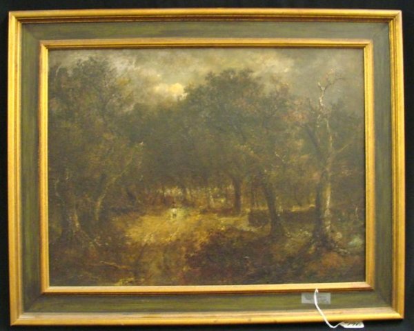 Josef Thors Oil on Board Painting Horseback Rider: 19th c. Antique Oil on Board Painting by Josef Thors (British, 1843-1899) Listed Artist, Depicting rider on horseback in Forest. Artist Signed Lower Center: J. Thors. 18x24". Auction Estimate: $600-80