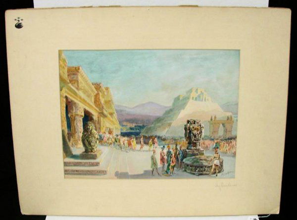 19c Hand Colored Print by Henry John Sandham: Hand Colored Print by Henry John Sandham (Canadian,1842-1912), Listed Artist, Depicts Mayan Ceremony, Artist Signed in Pencil in Lower Right Margin. Unframed, 10.25 x 13.75". Auction Estimate $200-300