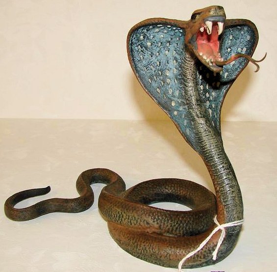 Franz Bergman Austrian Cold Painted Bronze Cobra: Signed Franz Bergman Austrian Cold Painted Bronze Cobra. Illegible Stamp to Bottom. 6" Ht. (Note: Line to Neck.) Auction Estimate $700-900.