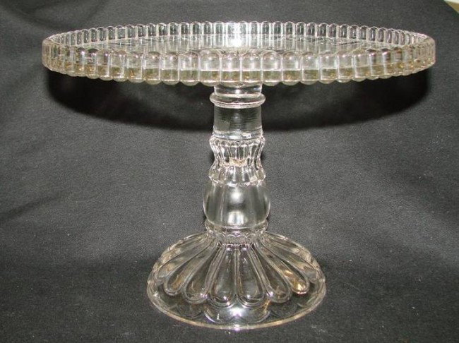 Antique Pattern Glass Cake Stand on Pedestal. 10" : Antique Pattern Glass Cake Stand on Pedestal. 10" Diameter & 7.5" Ht. Auction Estimate: $50-100.