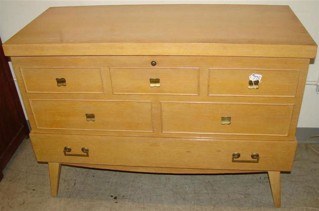 775 MCM Blonde Mahogany LiftTop Lane Cedar Chest Lot 0775
