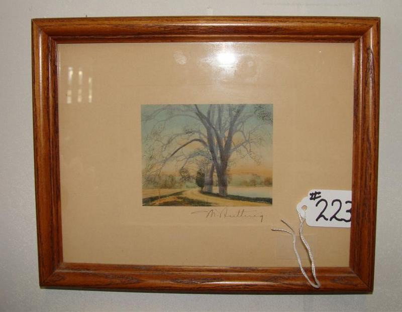 Antique Wallace Nutting Print - Landscape w/: Antique Wallace Nutting Print - Landscape w/ Lake; Framed & Matted Under Glass; 8" x 10". Auction Estimate: $50-100.