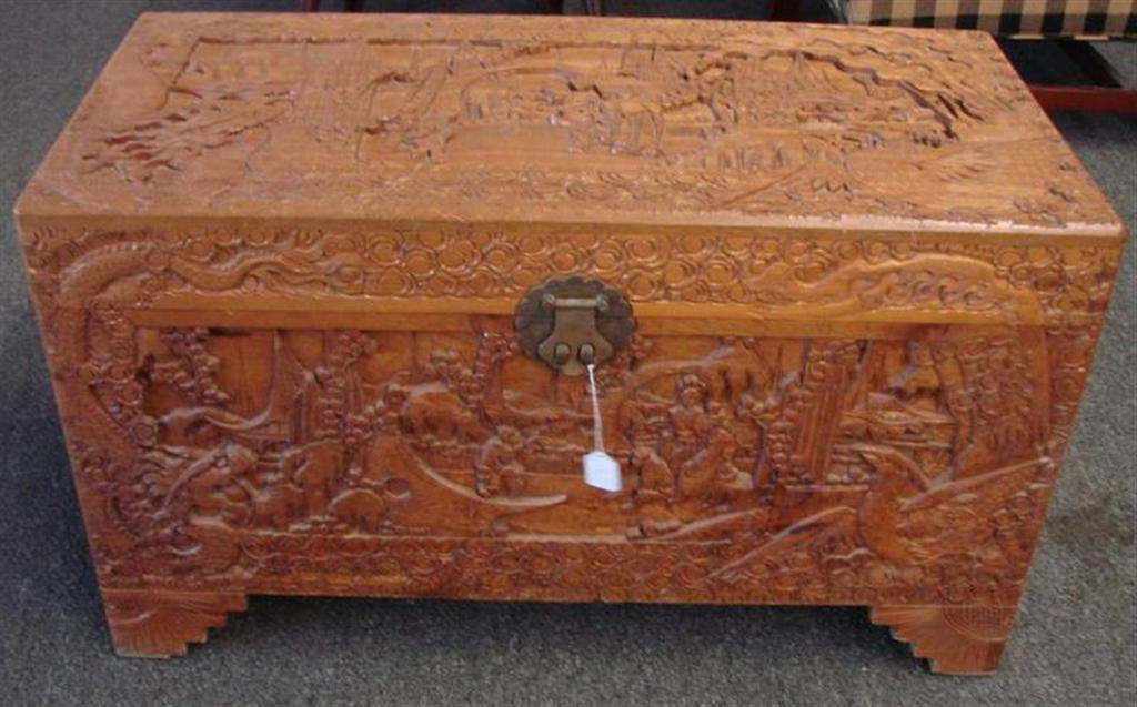 Antique Chinese Hand Carved Wooden Camphor Chest Oct 27 2012 Professional Appraisers Liquidators Llc In Fl Antique Chinese Hand Carved Trunk