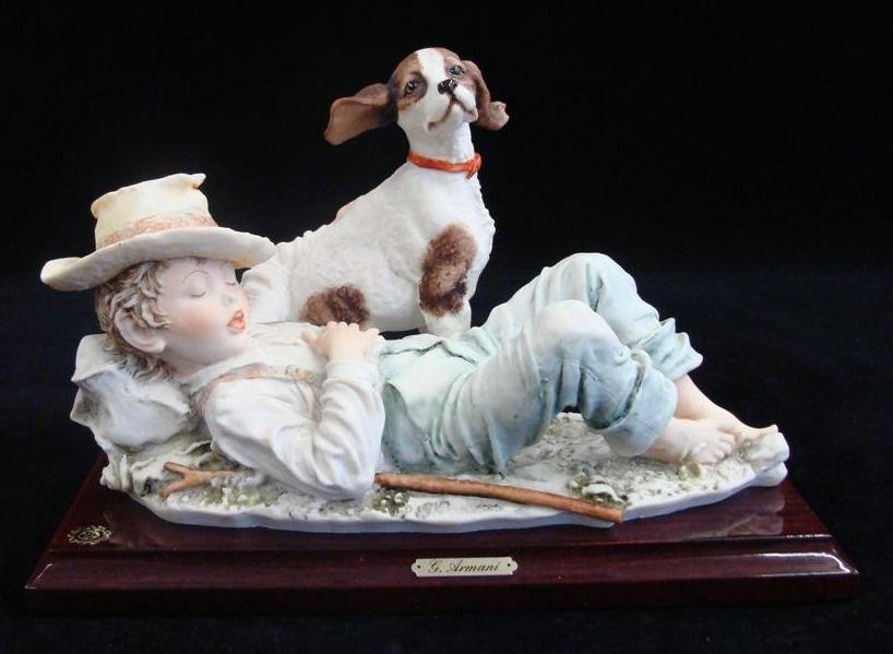 Giuseppe Armani Figurine: Pals #409S. Event Piece. Depi: Giuseppe Armani Figurine: Pals #409S. Event Piece. Depicts Young Boy with his Dog. Box & COA. Auction Estimate: $150-250.