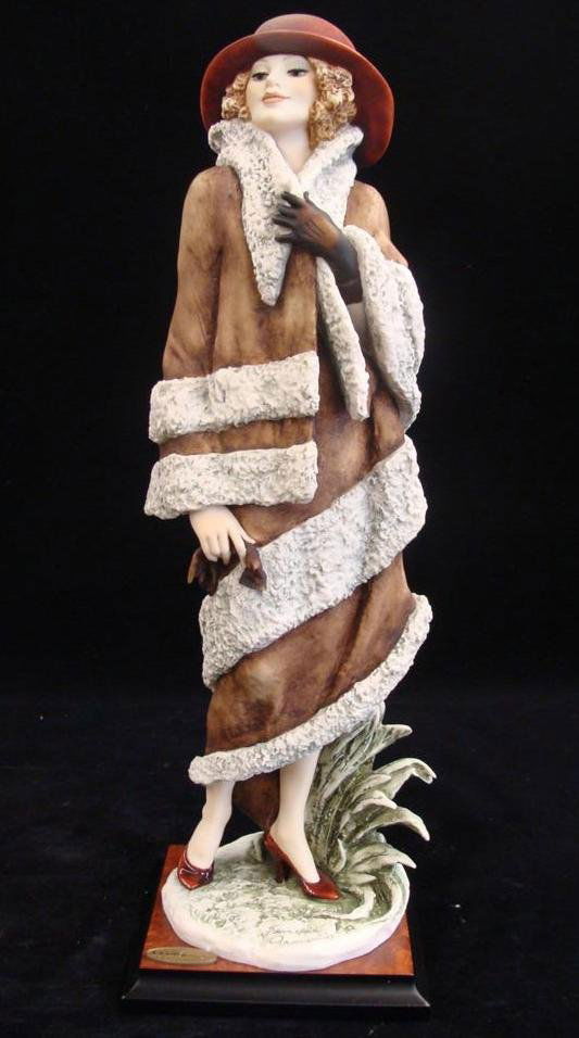 Giuseppe Armani Figurine: Lara #415C. Ltd Ed #95/5000.: Giuseppe Armani Figurine: Lara #415C. Ltd Ed #95/5000. Artist Signed Connie Ribaudo Depicts Lady in Mink Coat with Ermine Collar. 16.75" Ht. Box & COA. Auction Estimate: $400-600.