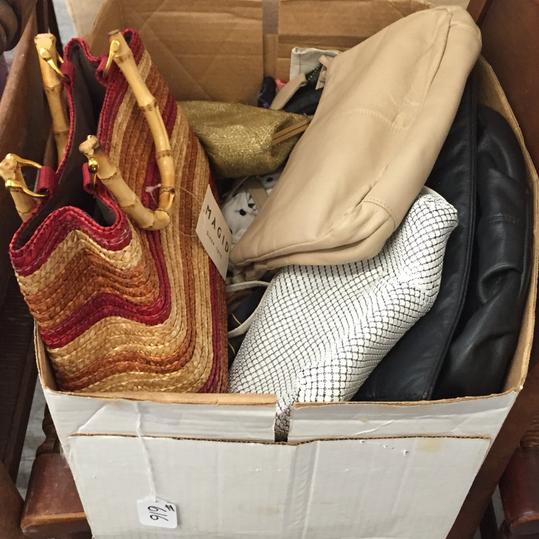 Box Full of Vintage Gloves & Handbags.: Box Full of Vintage Gloves & Handbags. Auction Estimate: $50-100.