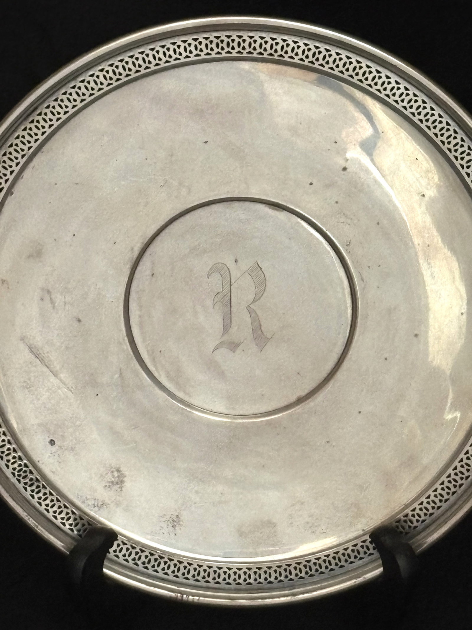 Sterling silver footed tray - 2